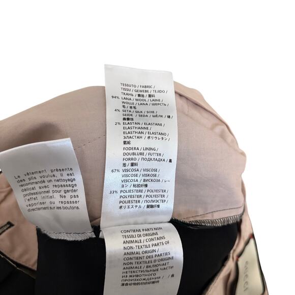 Gucci Black Wool Silk Flat Straight Trouser Pants Size 44 - Picture 7 of 10